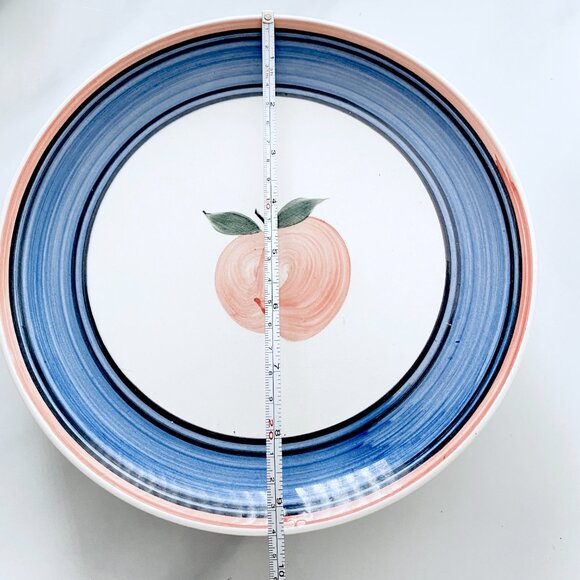 Vintage Gibson Housewares Blue and Peach Dinnerware Set of 20 - Picture 2 of 4